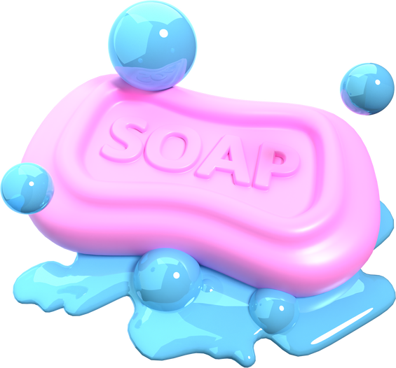 3D Cleaning Soap Illustration